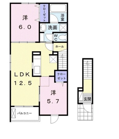 ショッピングパーク前 徒歩2分 2階の物件間取画像